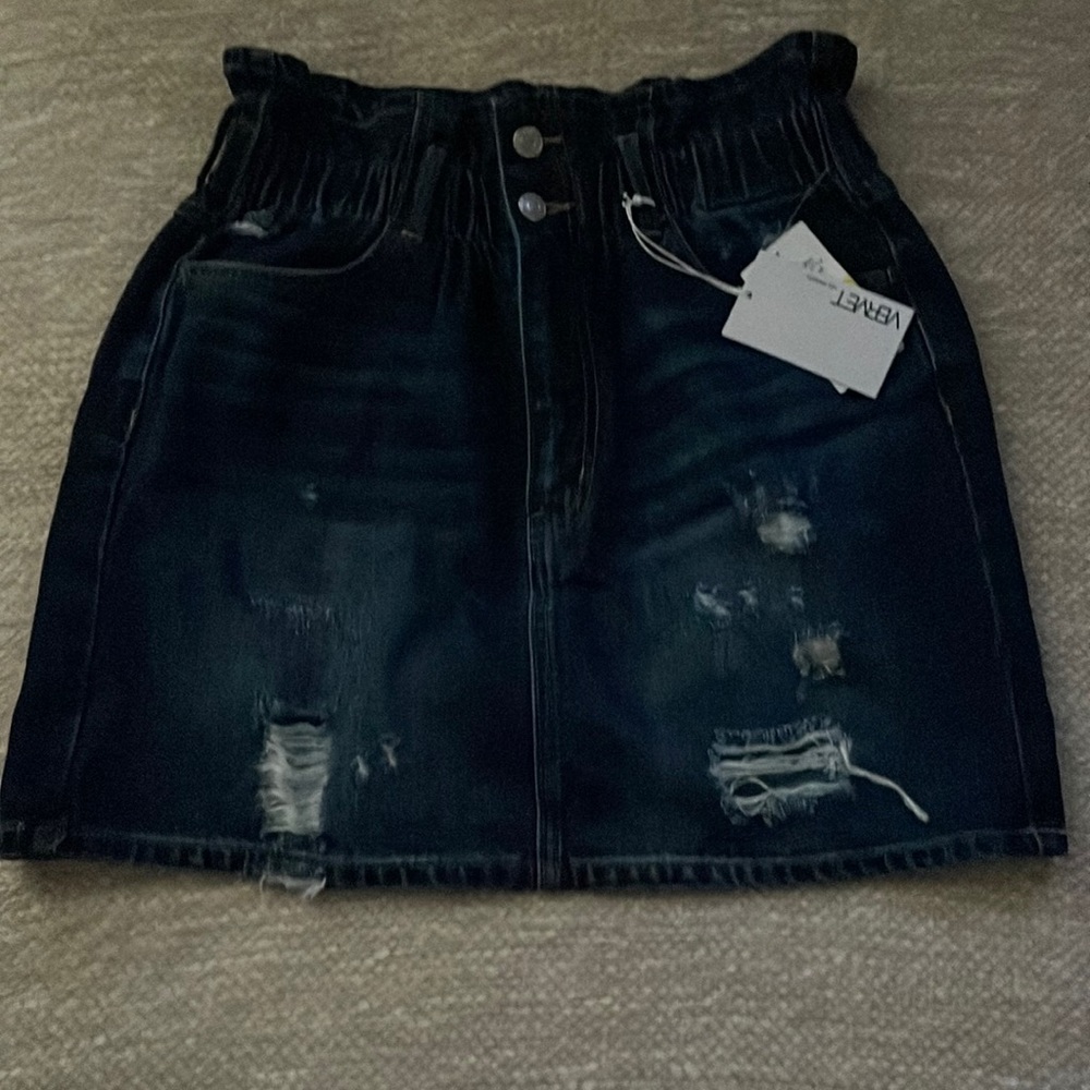 Women Vervet Dark Blue Denim Mini Skirt